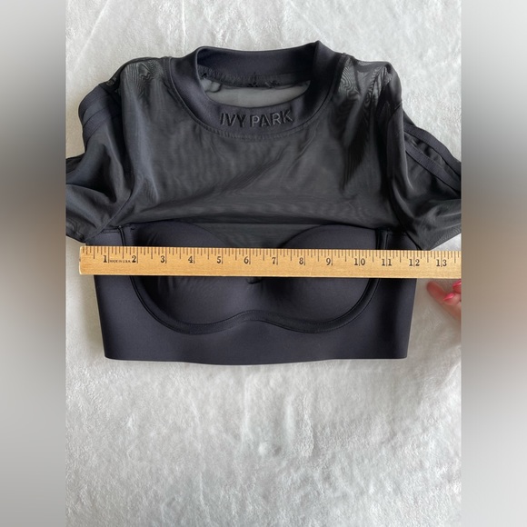 Adidas x Ivy Park - Drip 2.2 Long Sleeve Mesh Crop in Black - Picture 9 of 10